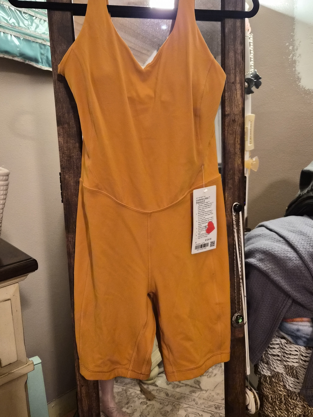 NWT Lululemon Align™ 8" Bodysuit Size 6 Dark Yellow Nulu Romper Yoga Gym $128 - Picture 9 of 10